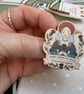 Mary Queen of Scots Wooden Pin Badge - Scottish History Gift - Whimsical Tudor I