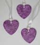 Clay heart, purple hanging decoration, Birthday or anniversary gift for her - Image 1
