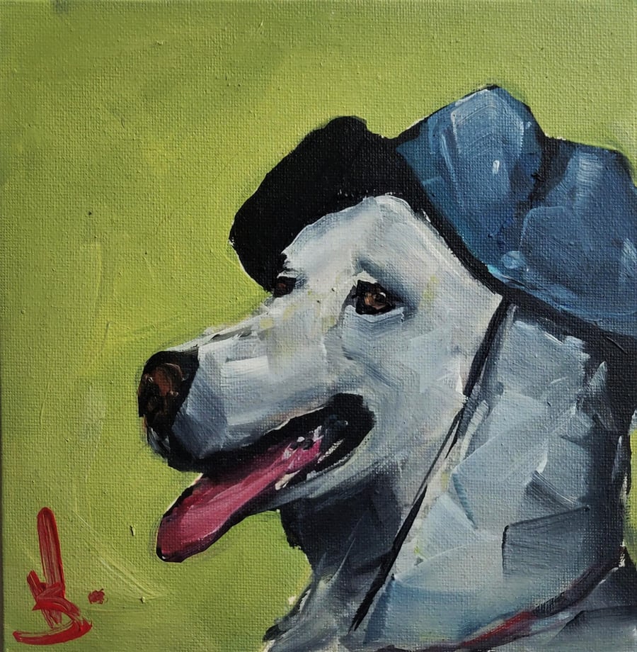Fisherman's Dog Oil Painting