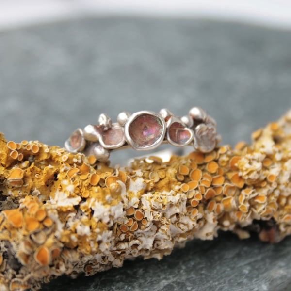 Sterling silver lichen ring