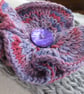 Lilac Purple Knitted Flower Corsage - Image 4