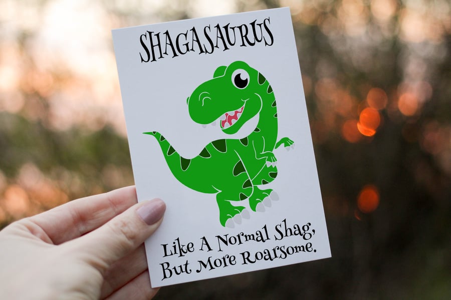 Boyfriend Birthday Card, Dinosaur Birthday Card, Shagasaurus Birthday Card