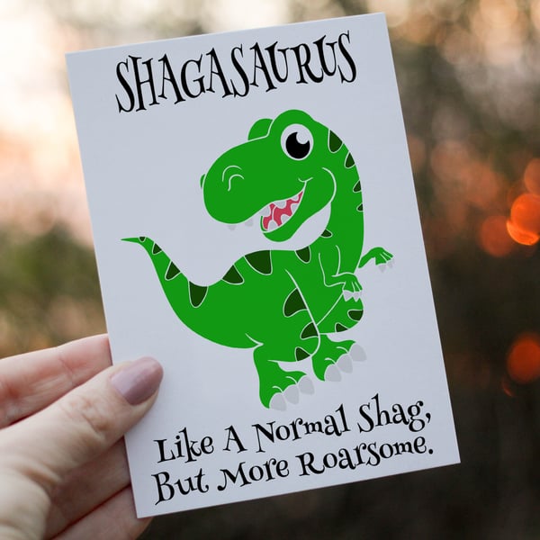Boyfriend Birthday Card, Dinosaur Birthday Card, Shagasaurus Birthday Card