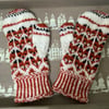 Hand Knitted Fox Head Design Ladies Autumn and Winter Mittens