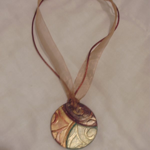 SALE! ... Rustic Clay Pendant