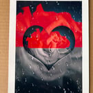 8x6 inch Photo Print of Raindrop Rose Design
