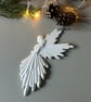 White Christmas Angel Ornament - Hanging Tree Decoration - Pair - Image 2