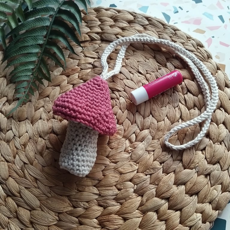 Crochet Mushroom, Toadstool Neck Pouch. Festival, Holiday, Vacation