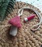 Crochet Mushroom, Toadstool Neck Pouch. Festival, Holiday, Vacation