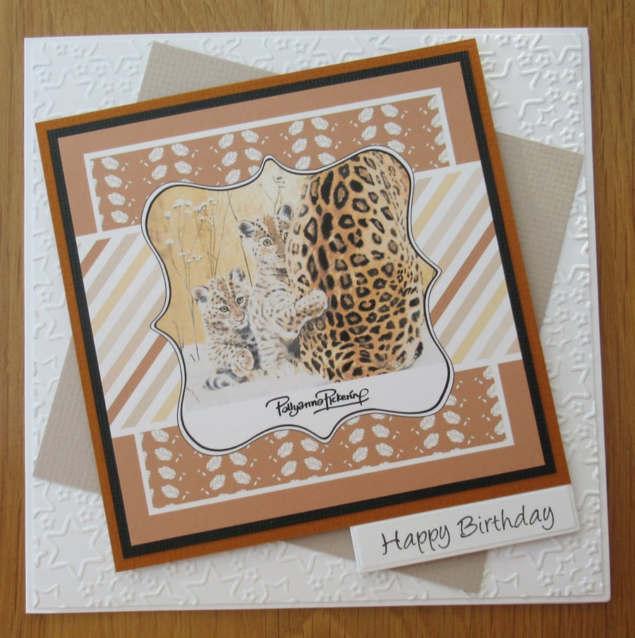 Leopard Cubs - 7x7" Birthday Card