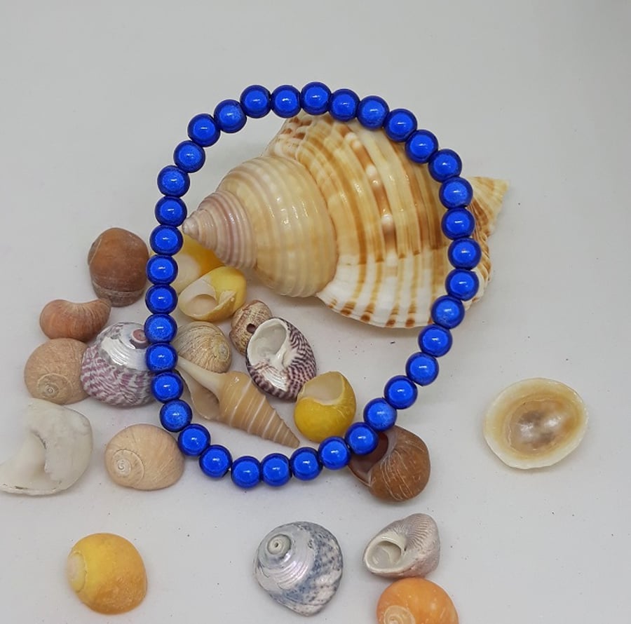 BR308 Blue miracle bead bracelet