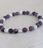 Crown chakra stretch gemstone bracelet with amethyst, lepidolite and howlite  - Image 5