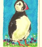 Aceo Original Watercolour, Puffin, Size 3.5 x 2.5 inchea, Miniature Art - Image 2