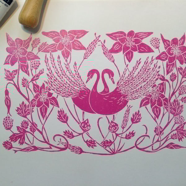 Love is in the details Lino print