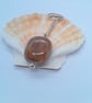 Chestnut Brown Ceramic Cube Key Ring,  Teacher's Gift, Brown Key Ring, Key Ring  - Image 2