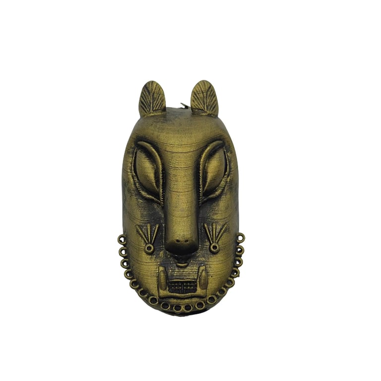 Benin bronze leopard mask fridgemagnet, african tribal art, rusti decor,nigerian