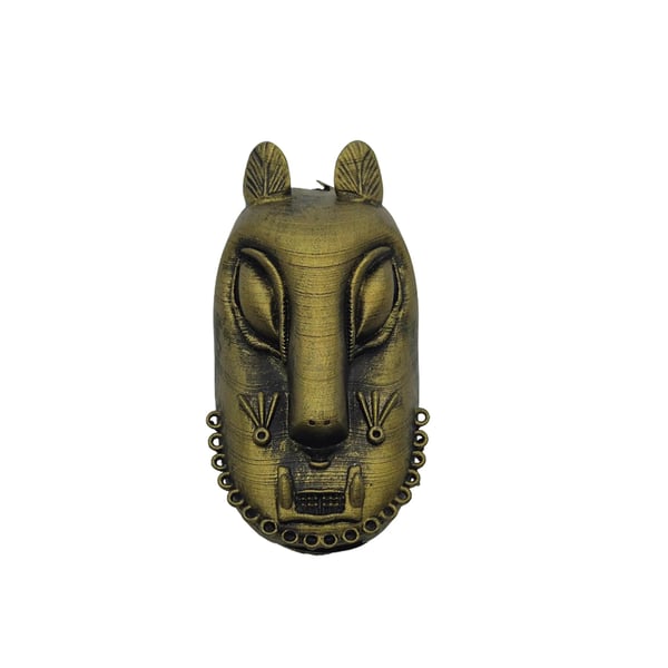 Benin bronze leopard mask fridgemagnet, african tribal art, rusti decor,nigerian