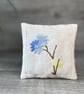 Vintage Floral Embroidered Linen Lavender Bag