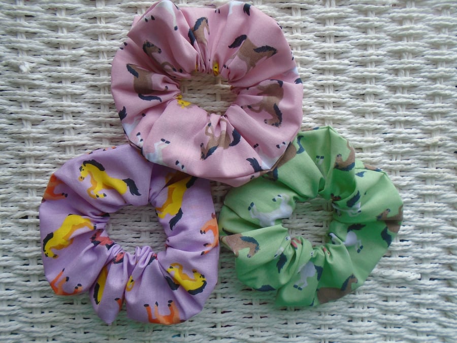 Horse Hair Scrunchies Pack 3 Mixed 