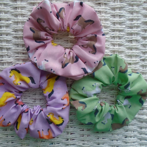 Horse Hair Scrunchies Pack 3 Mixed 