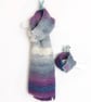Hand Knitted Scarf  - Cosy Chunky Yarn - to match Dog Scarf Blue Grey