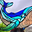 Stained glass whale