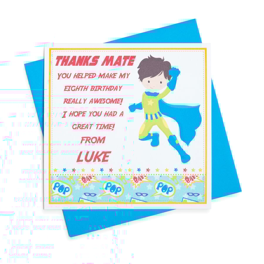 Personalised Superhero Supergirl Thank You Notes - pack of 6