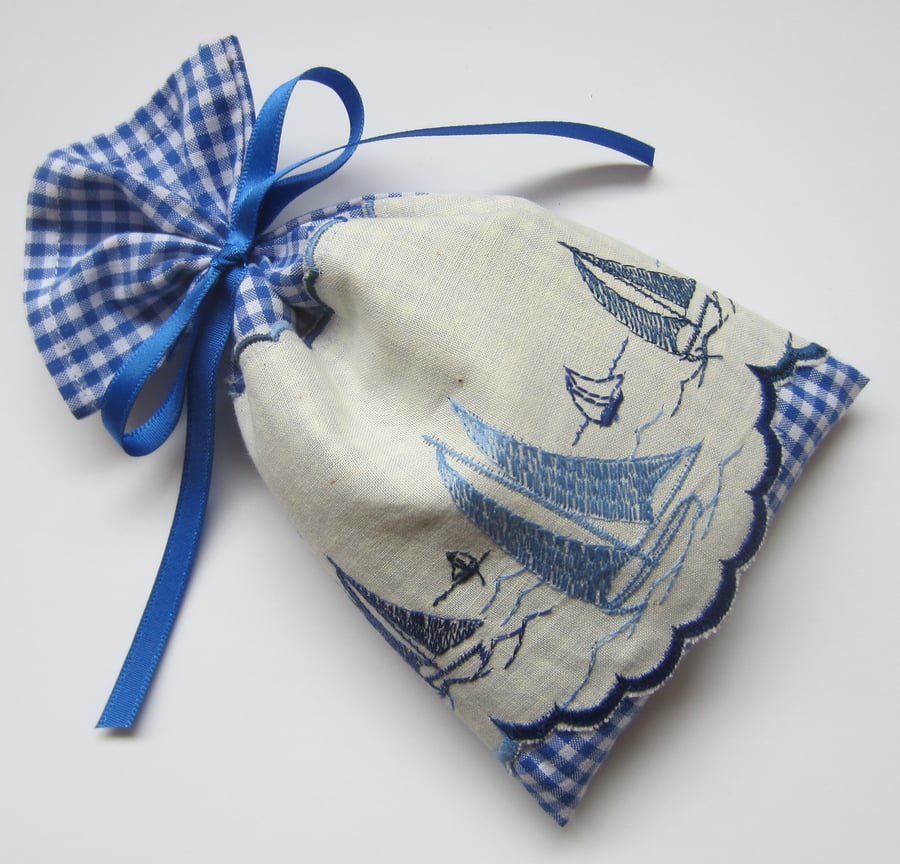 Blue Gingham Yacht Lavender Sachet