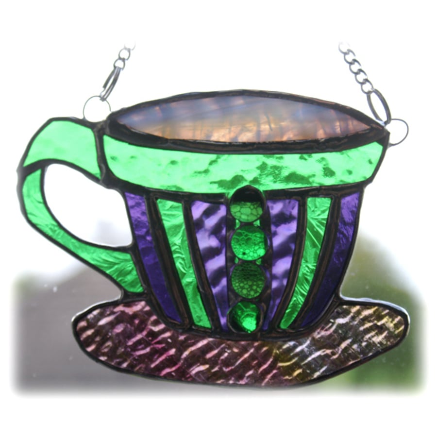 Teacup Stained Glass Suncatcher coffee cup mug