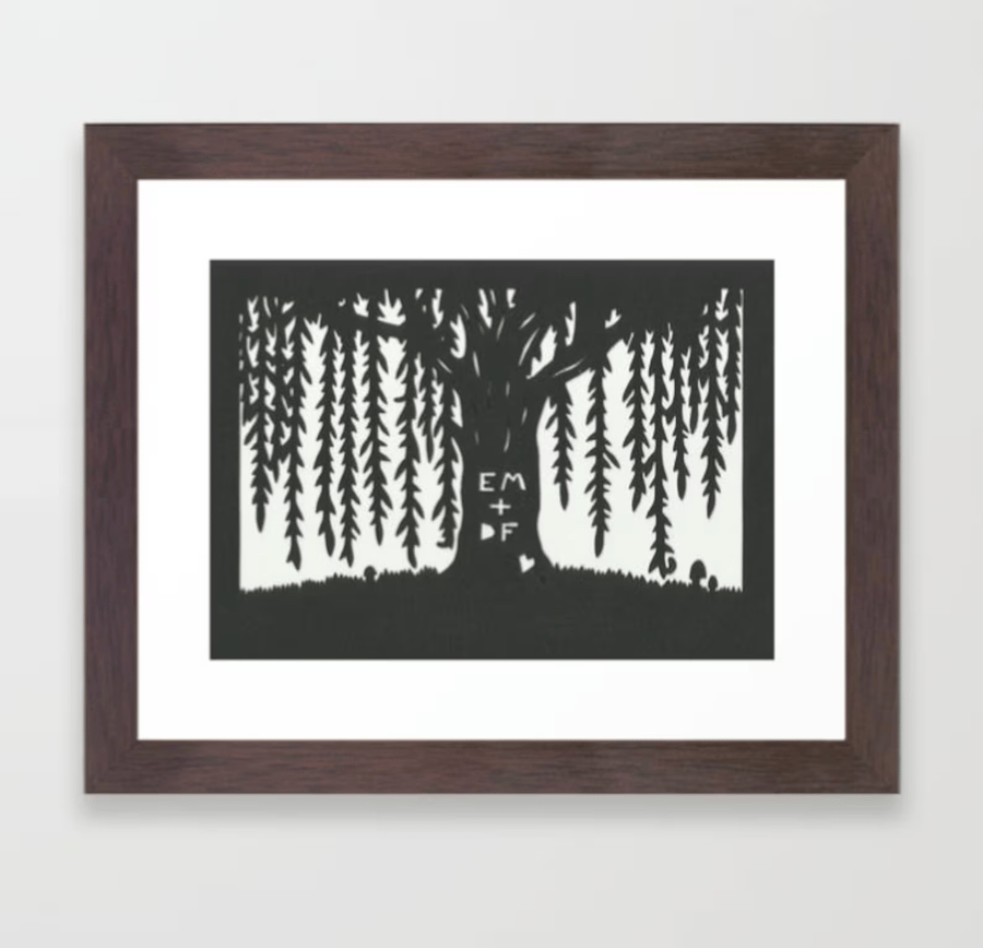 A5 Personalised Willow Tree Papercut - Wedding Anniversary Gift