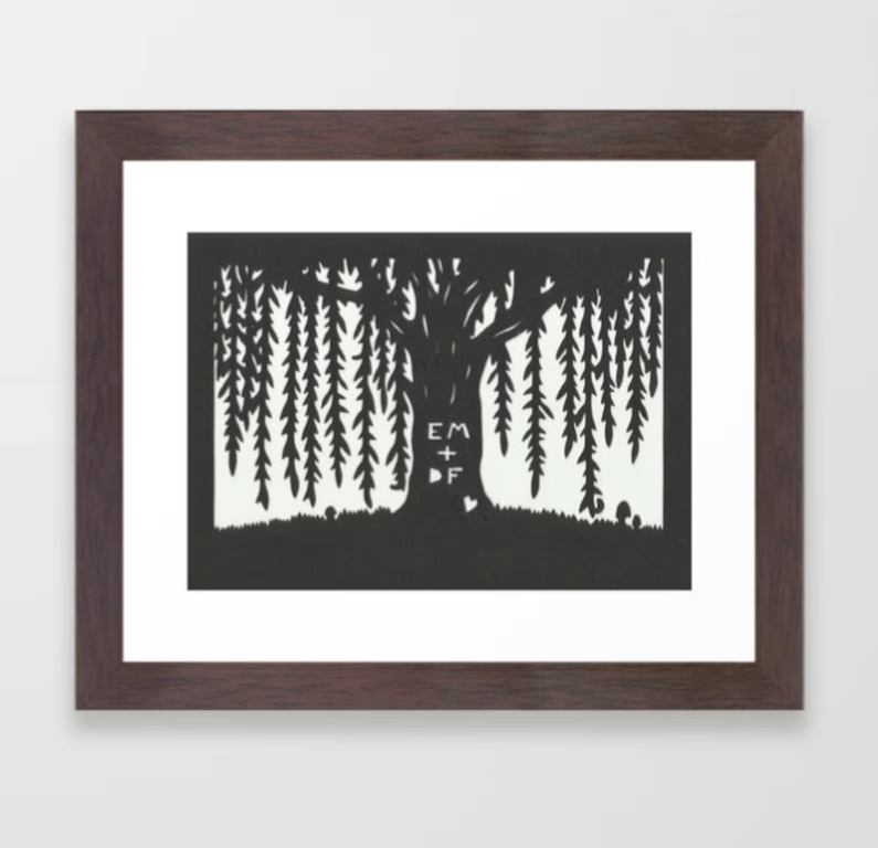 A5 Personalised Willow Tree Papercut - Wedding Anniversary Gift