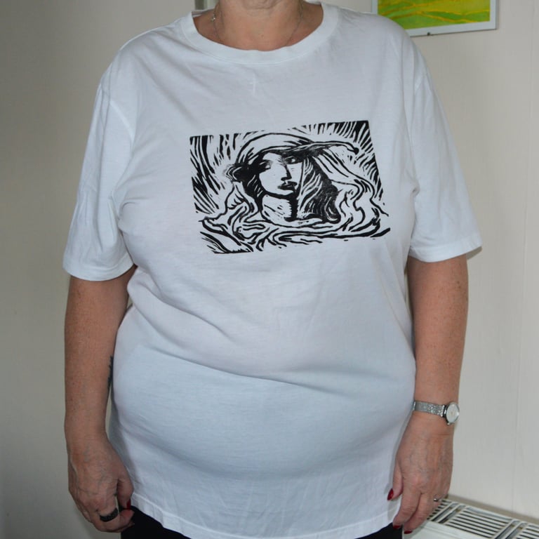 Unisex T Shirt printed with Roman Fresco Lady