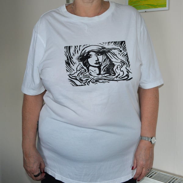 Unisex T Shirt printed with Roman Fresco Lady