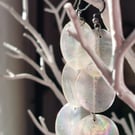 White hand carved shell sea earrings 