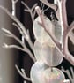 White hand carved shell sea earrings 