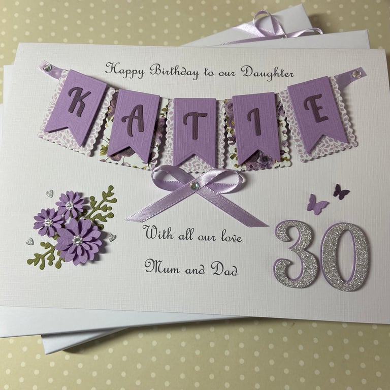 Personalised Birthday Card Boxed Daughter Granddaughter Any Age 18 21 30 40