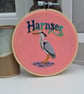 'Harnser' Hand Embroidered Heron Hoop Art – Norfolk-Inspired Textile Wall Art - Image 3
