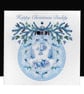 Happy Christmas Daddy -Blue Bambi Christmas Bauble - Handmade Card - Image 1