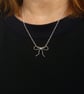 Sterling Silver Bow Necklace - Handcrafted Flat Wire Pendant - Image 6