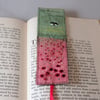 Poppies Bookmark - embroidered and painted .