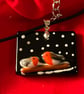 Bespoke Handcrafted Artisan Christmas Robins Pendant on Adjustable Black Cord