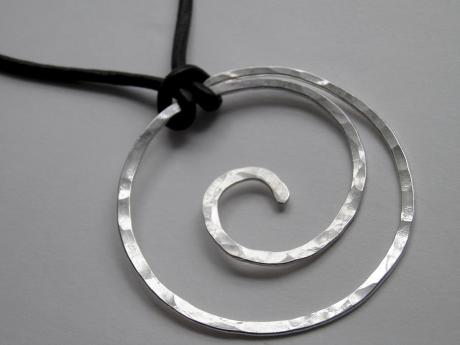 Large Handcrafted Silver Necklace