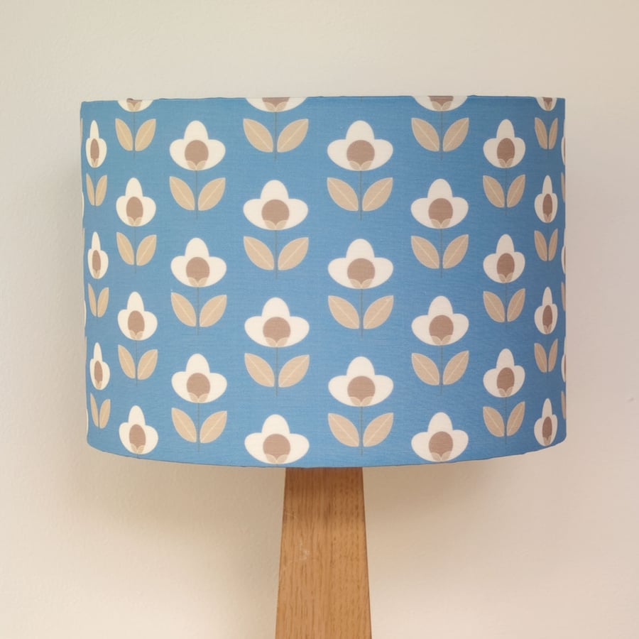 Tulip drum lampshade - Blue