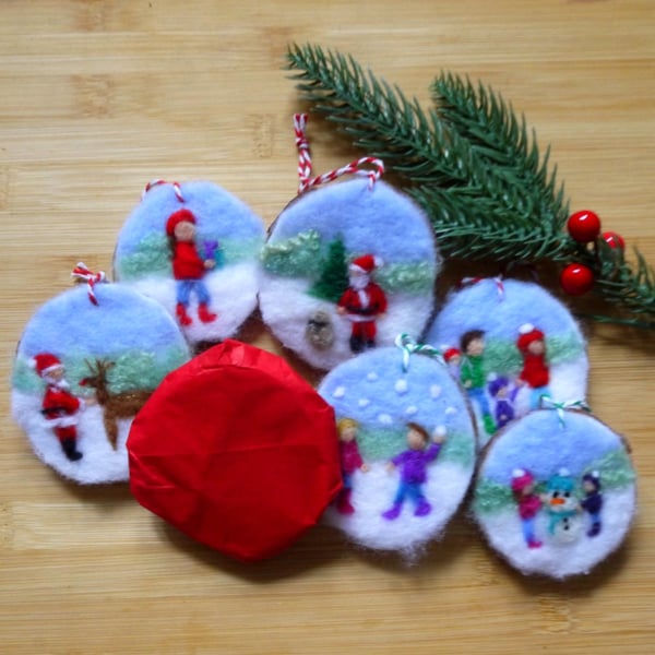 12 Day Needle Felted Advent Decoration Calendar