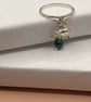 Rustic sterling silver ring with elephant charm - Image 2