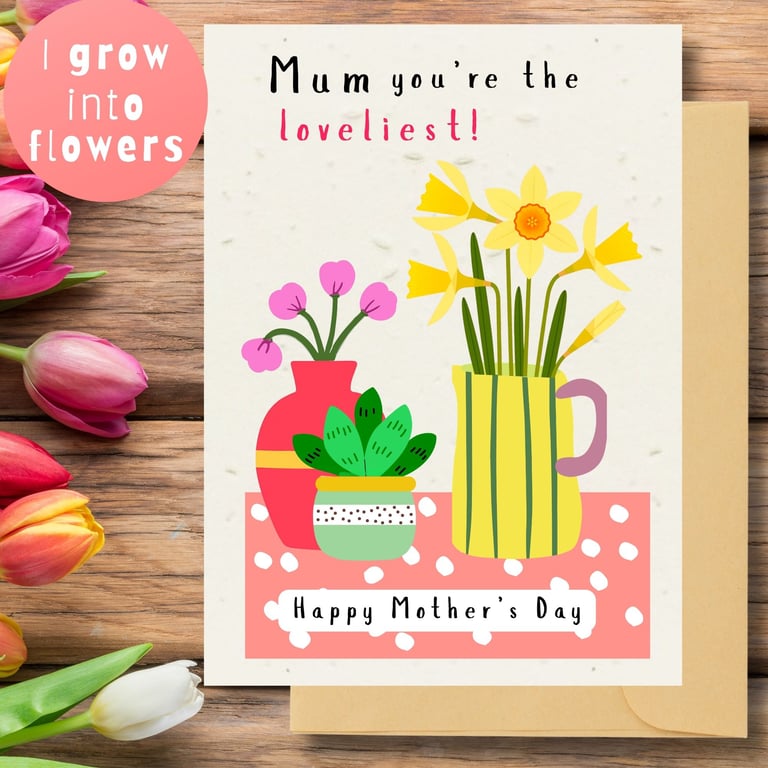 Plantable Mother's Day Card Card, Wildflower Seed Paper, Ecofriendly