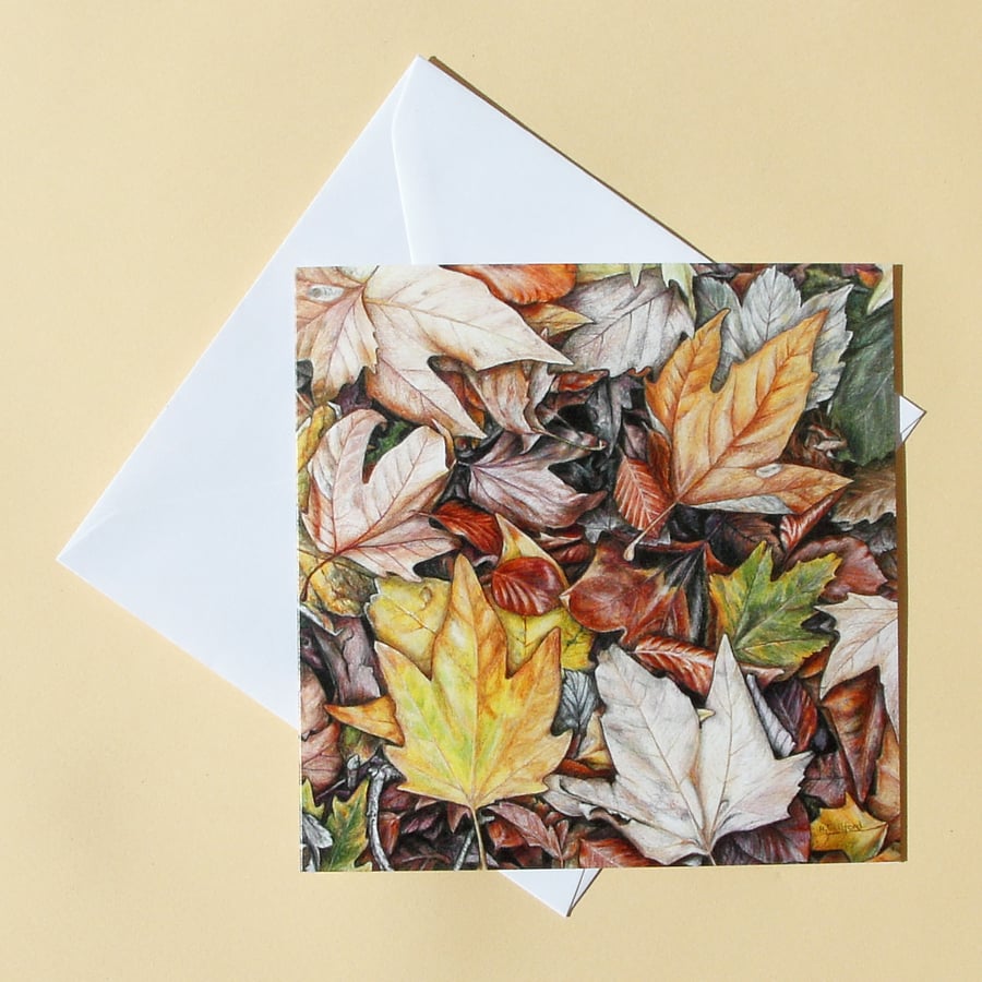 Greetings Card - Blank - Fallen Leaves No.1