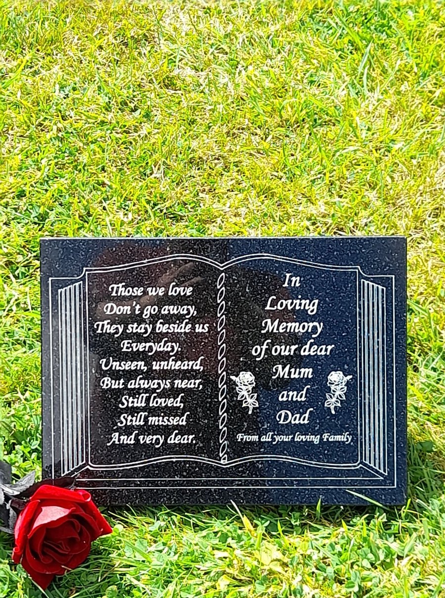  Memorial Grave Marker Grave Stone Slanted Granite Cemetery Headstone 