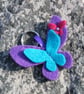 Purple Felt Butterfly Key Ring - Image 2