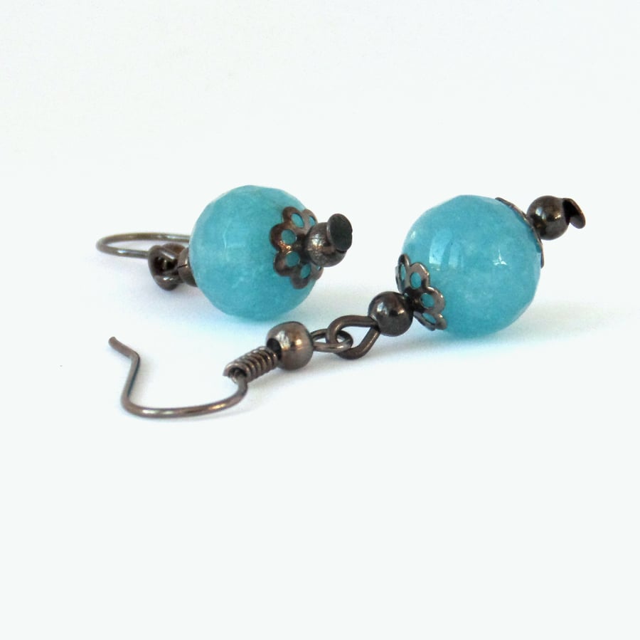Blue quartz earrings, perfect birthday present